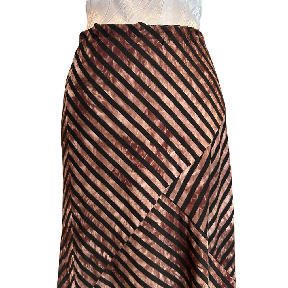 Vintage Abstract Black Brown Maxi Skirt Small - Picture 4 of 10